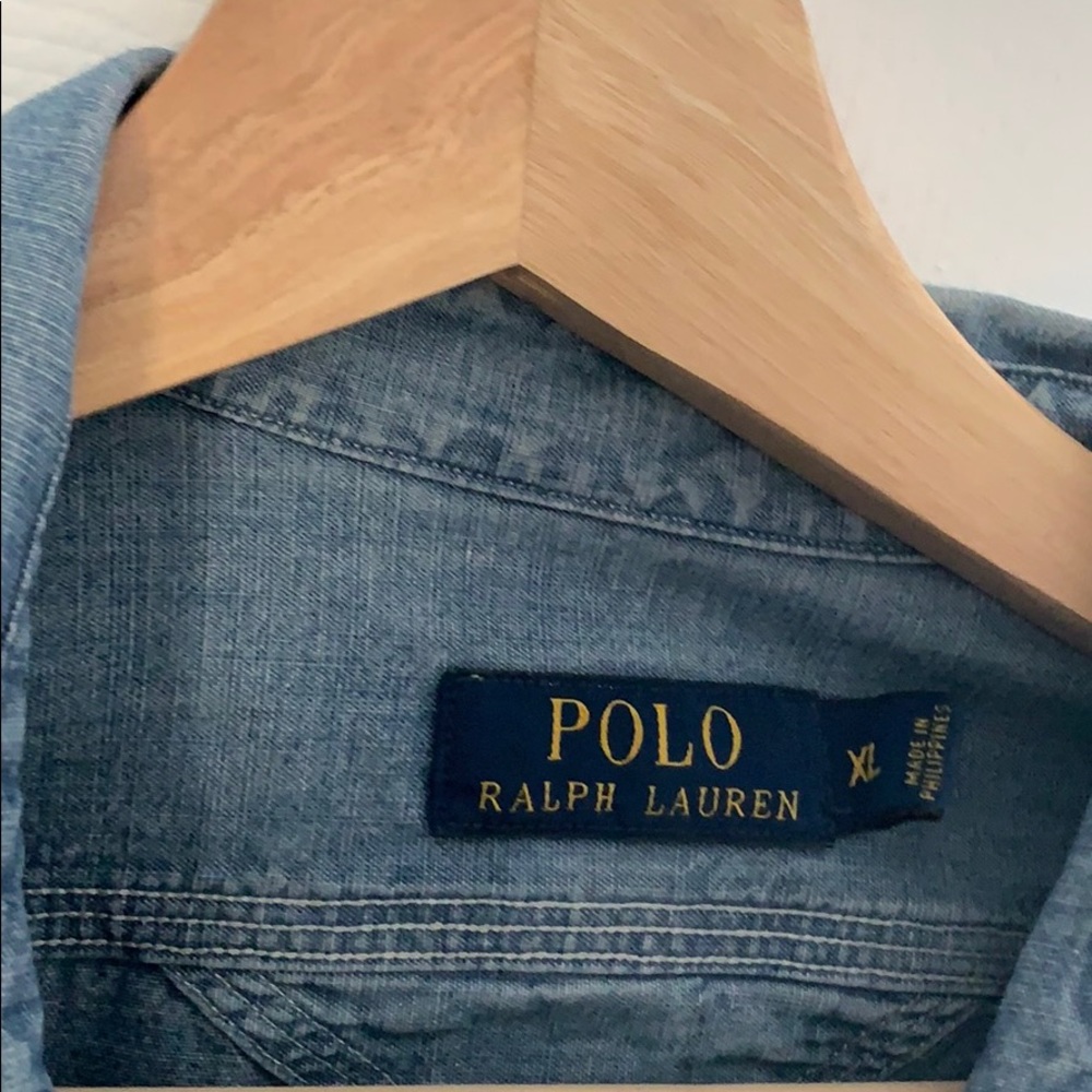 XL Denim Polo Button-down